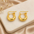 Modern High-Polish Golden Dome Hoop Earrings – Everyday Elegant Wear