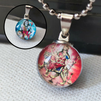 Shiv And Devi Durga Shakti Maa Chain Pendant