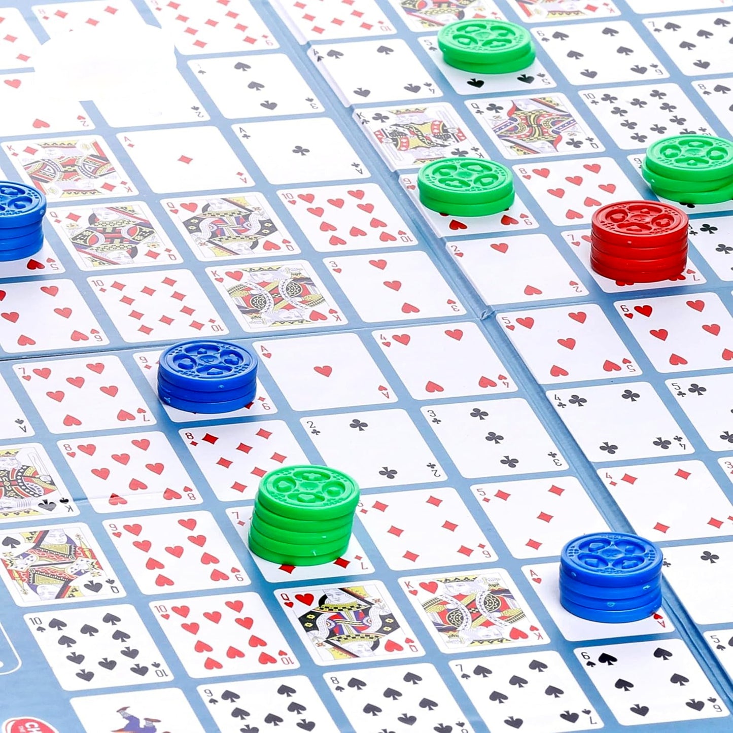 Sequent Strategy Board Game - Playing Cards & Colour Coins for Family