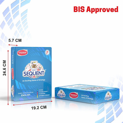Sequent Strategy Board Game - Playing Cards & Colour Coins for Family