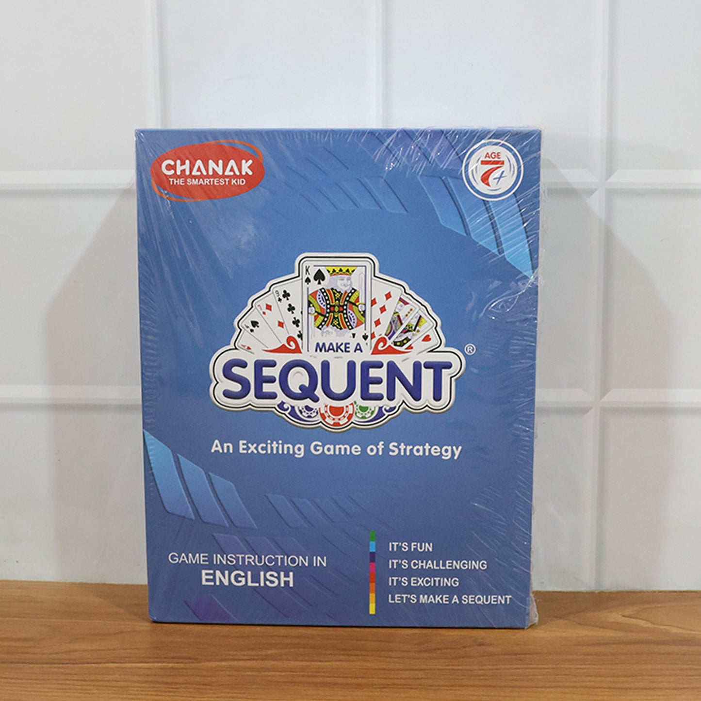 Sequent Strategy Board Game - Playing Cards & Colour Coins for Family