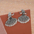 Oxidised Silver Dancing Doll Earrings – Ethnic Ghungroo Detail
