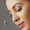 Clip-On Nose Rings Set of 5 – Gold-Tone with Cubic Zirconia