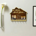 Wooden Key Holder for Wall Home Sweet Home 5 Hooks Organizer