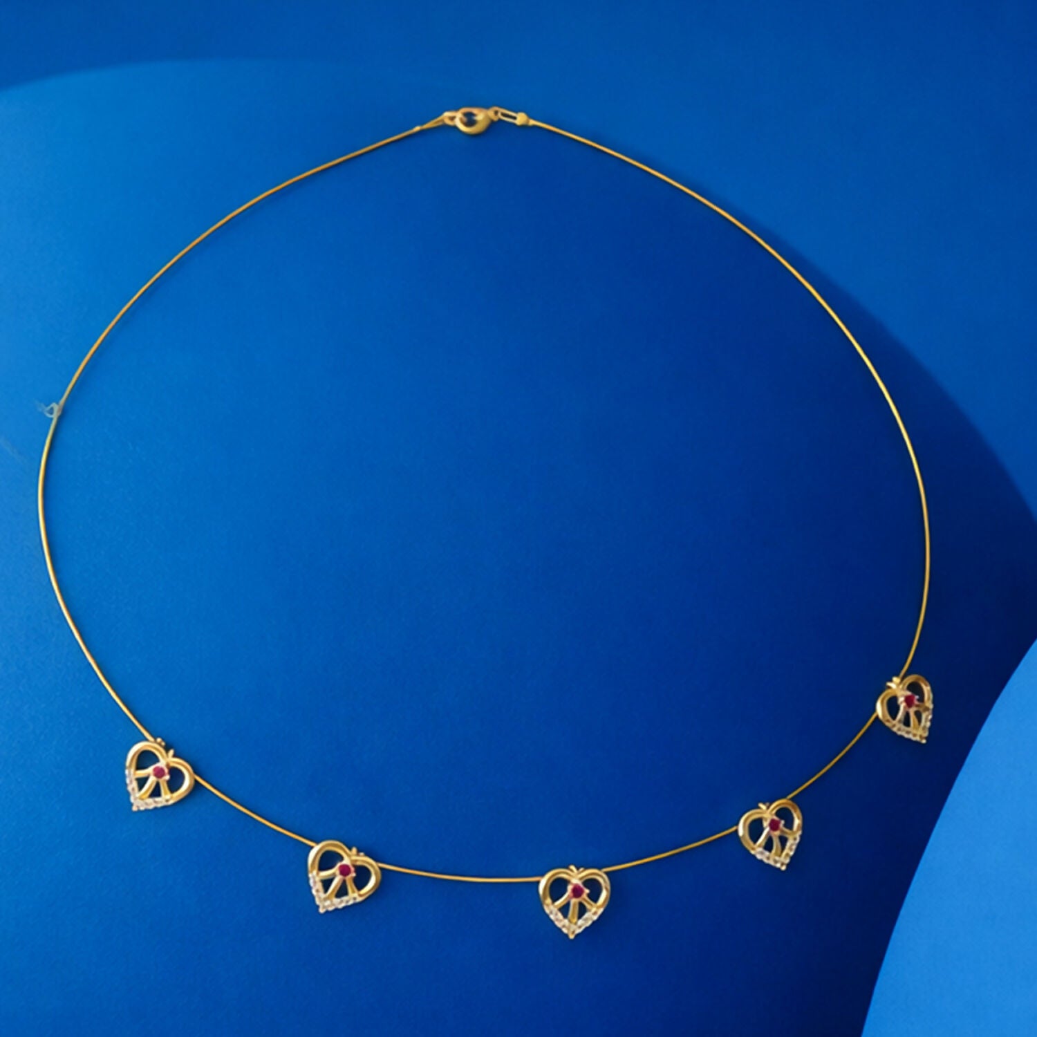 Love Drop Heart Necklace Elegant Ruby Heart Pendant Necklace for Women