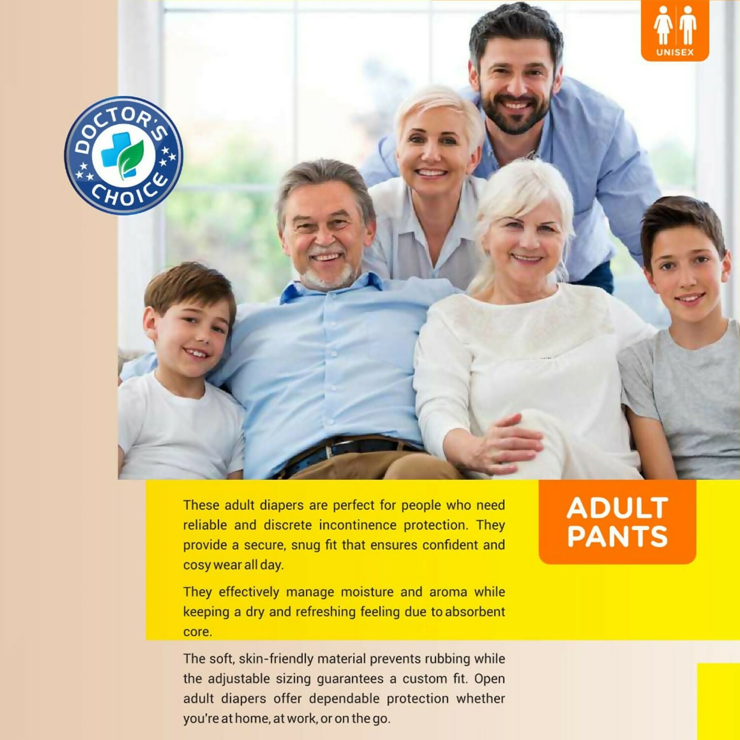Absorbent core of adult diaper pants