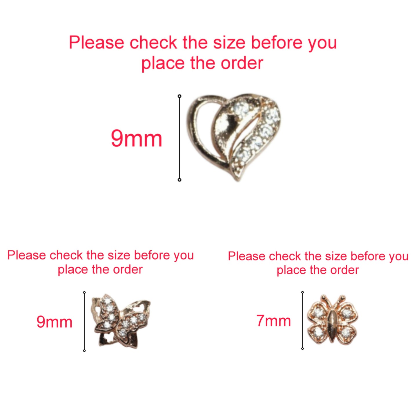 Rose Gold Plated AD Butterfly & Heart Stud Earrings Set for women and girls Combo Pack of 3