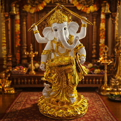 Lord Ganesha Dancing Statue Decorative Showpiece for Home Temple Decor