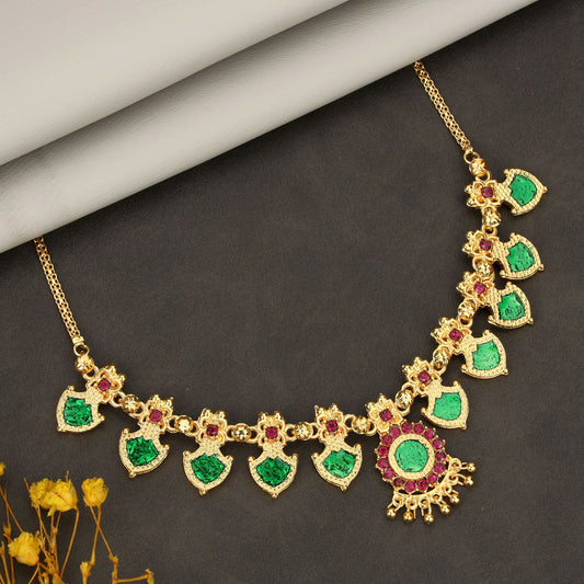 Silver-Tone Crystal & Lavender Drop Choker Set