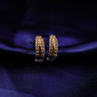 Gold Finish Sparkle Hoop Earrings for Daily and Party Wear