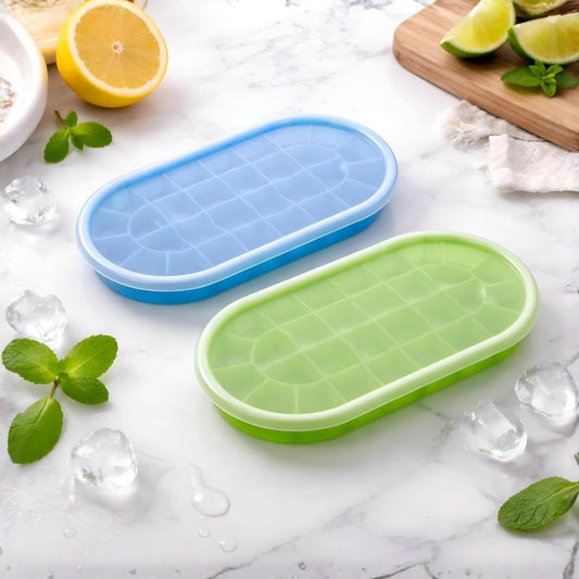 30-compartment silicone ice cube tray with transparent lid