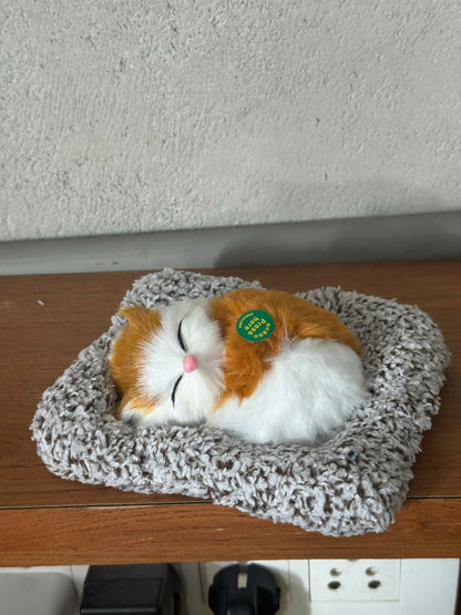 Sleeping Orange White Cat Car Dashboard Plush Cute Soft Toy Showpiece Decor