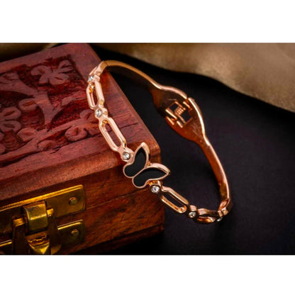 Stainless Steel Rose Gold Plated Kada Bracelet For Girls And Women