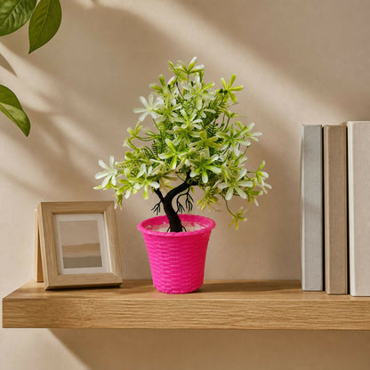 Artificial Bonsai Flower Tree Decorative Pink Pot Home Office Table Centerpiece Decor