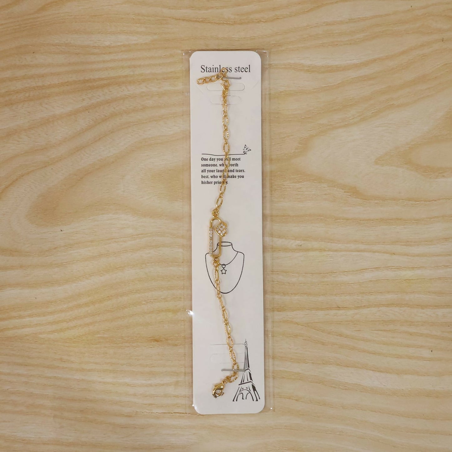 Packaging of Gold Plated Infinity Charm Bracelet – Image 6