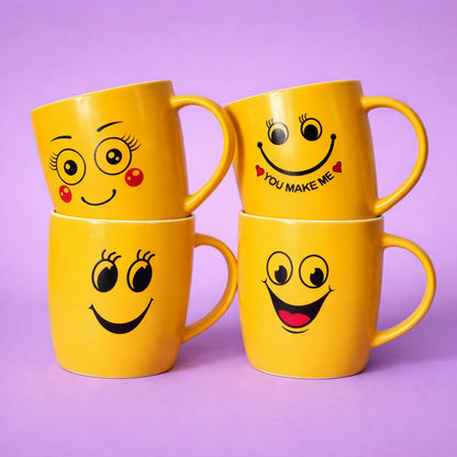 Cute Smiley Face Ceramic Coffee Mug Funny Tea Cup