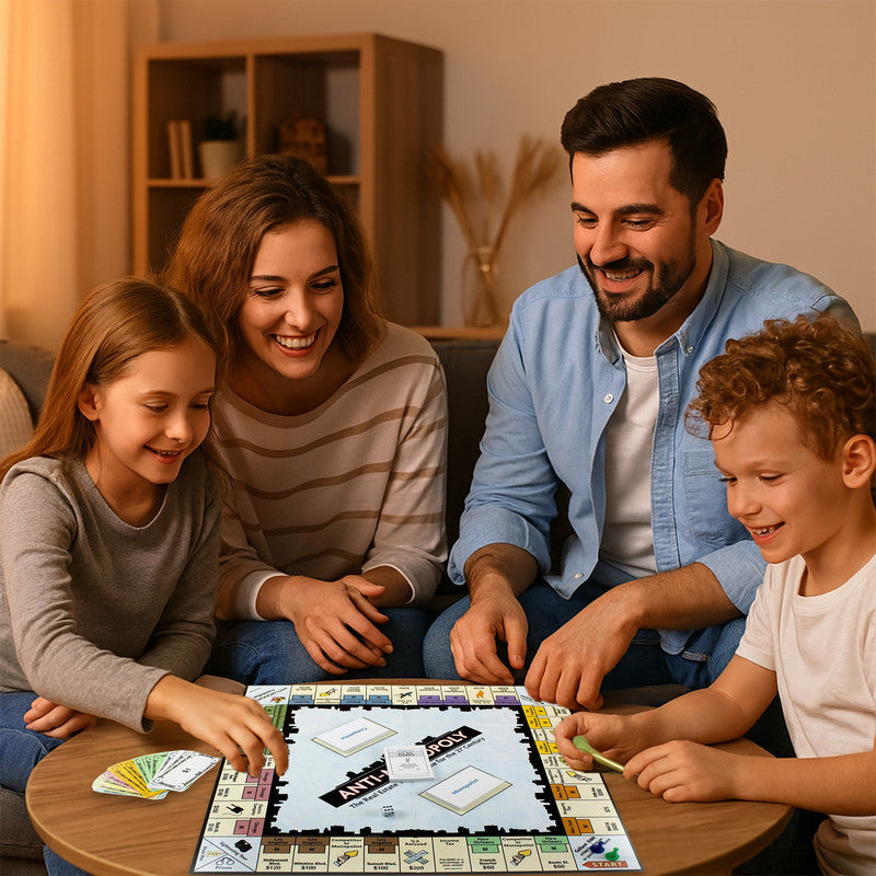 Anti-Monopoly Board Game – Classic Real Estate Trading Family & Friends Strategy Game