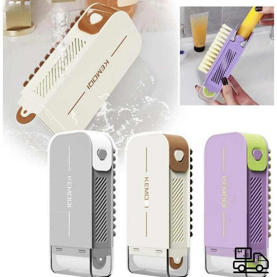 Liquid Dispensing Cleaning Brush with Built-In Soap Dispenser for Home Use