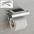 Stainless Steel Toilet Paper Holder with Shelf – Space-Saving & Stylish Bathroom Essential