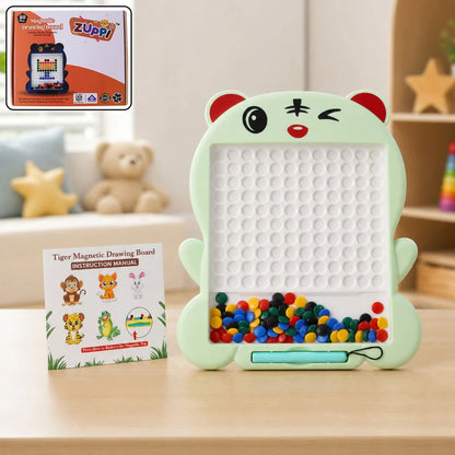 Kids Learning Activity Combo – Magnetic Bead Board, Balance Blocks & Wooden Car Ramp Set