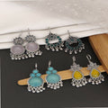 Oxidized Jhumka Earrings Combo – 4 Pairs German Silver Set