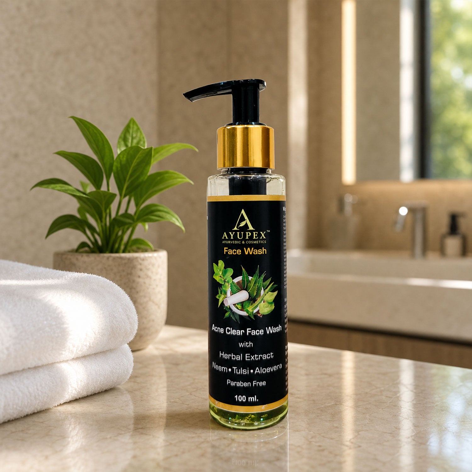 Acne Clear Face Wash – Natural Neem, Tulsi & Aloe Vera Formula