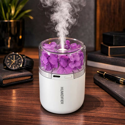 USB Portable Flower Humidifier Diffuser for Desk Home Office (Color may vary)