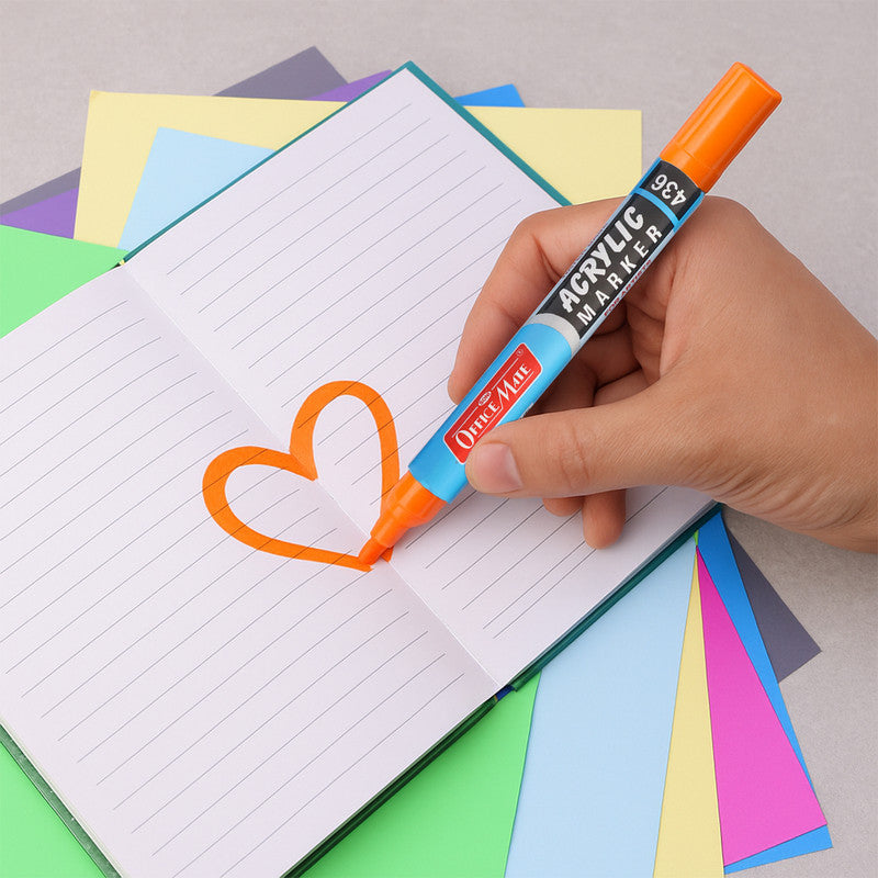 Soni Officamate Acrylic Marker Pen Set – 8 Vibrant Colors, Quick Dry, Multi-Surface, Water-Based & Non-Toxic