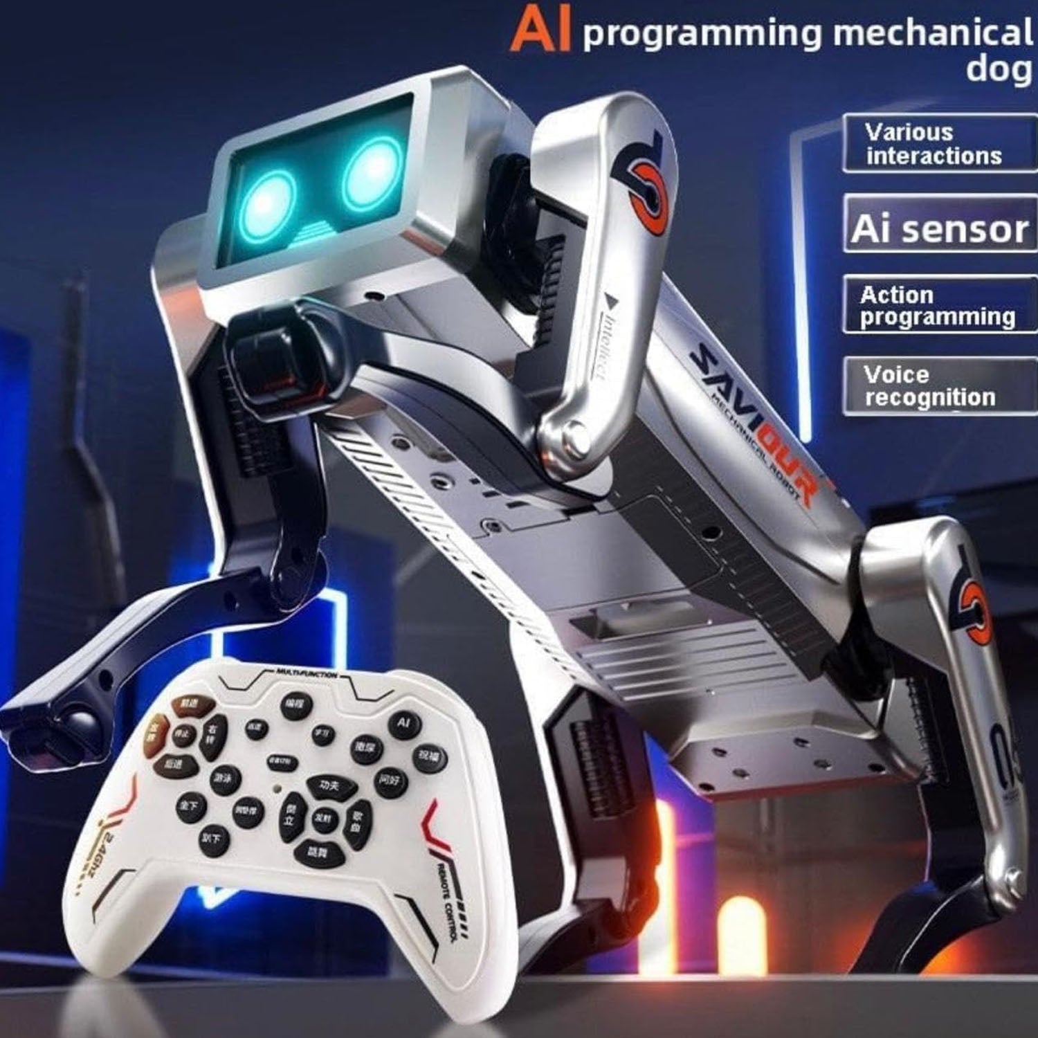 Kids playing with AI Robot Dog Toy