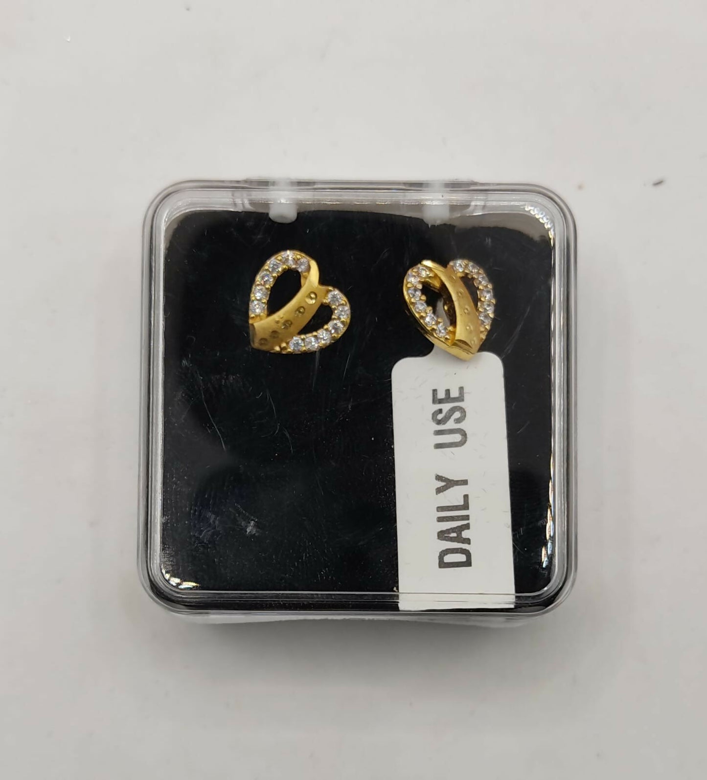 Gold Plated Heart Stud Earrings with for women and girls