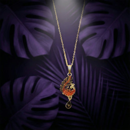 Graceful Peacock Motif Pendant Necklace with Chain for Women