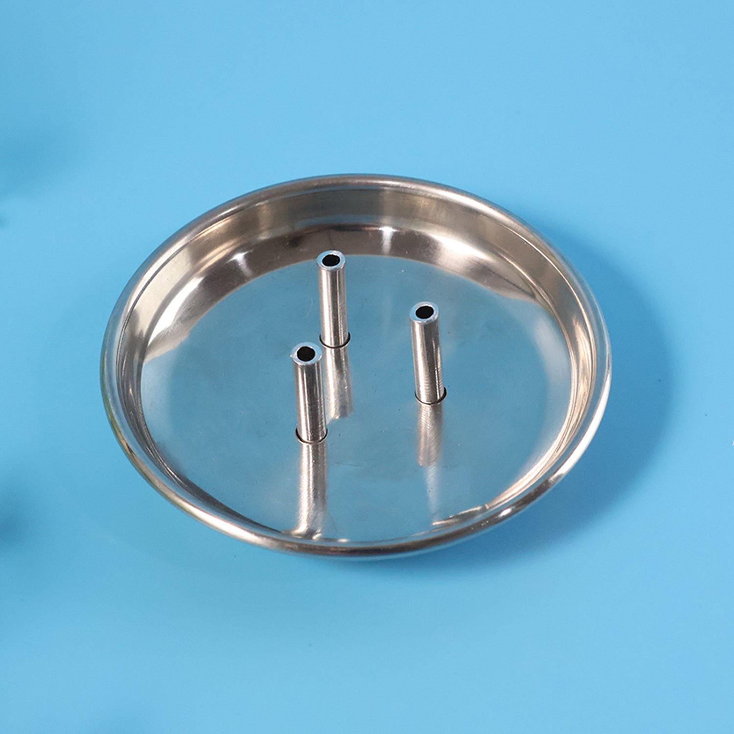 Stainless Steel Lotus Agarbatti Stand with Triple Stick Holder (1 Pc)