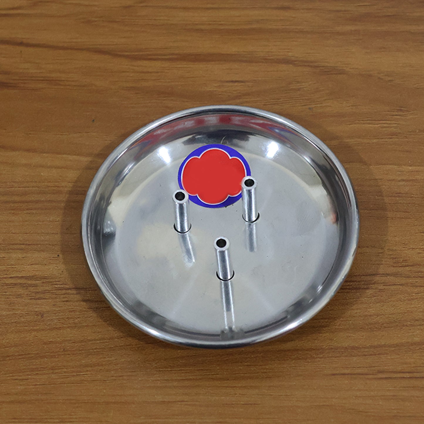 Stainless Steel Lotus Agarbatti Stand with Triple Stick Holder (1 Pc)