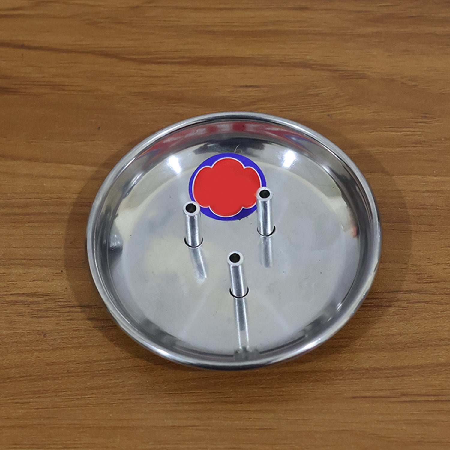 Stainless Steel Lotus Agarbatti Stand with Triple Stick Holder (1 Pc)