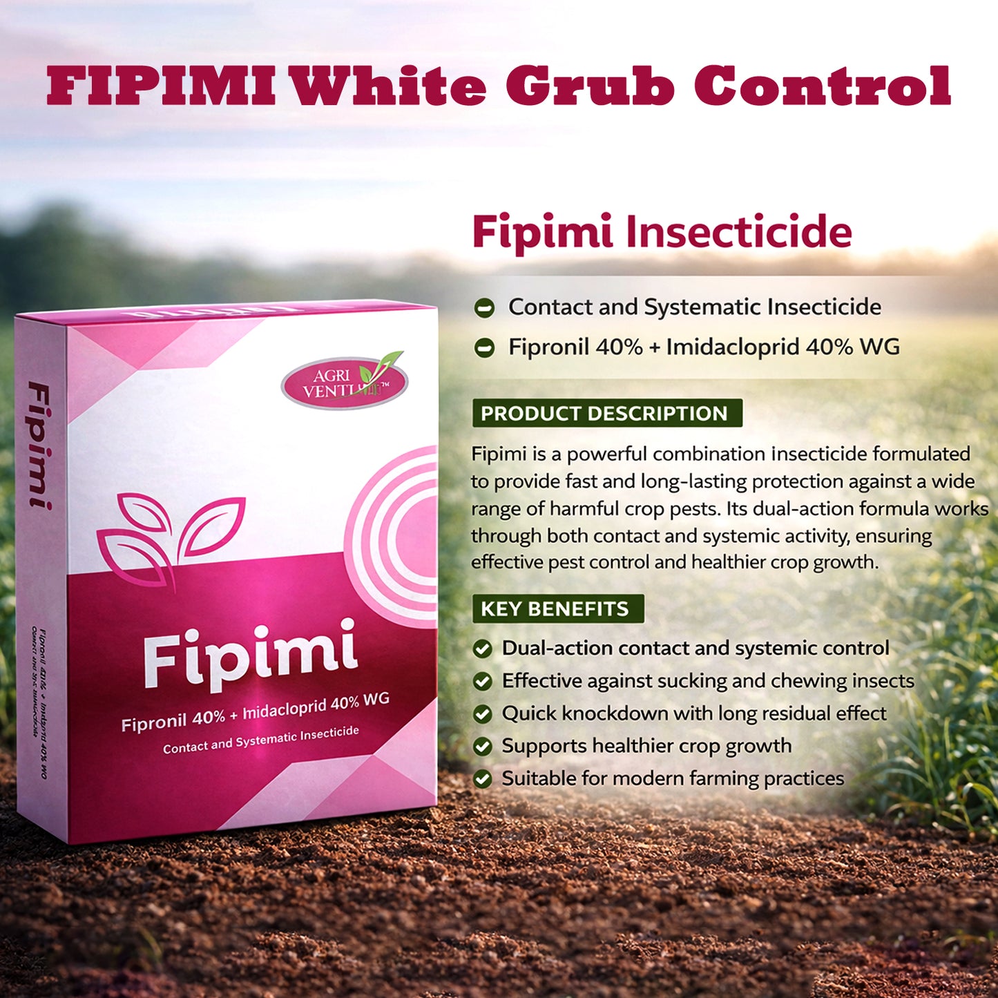Agriventure Fipronil Imidacloprid insecticide product on display
