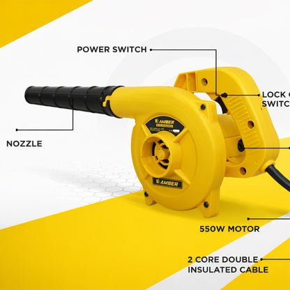Amber High Power Electric Dust Cleaning Air Blower (1 Pc, 550W)