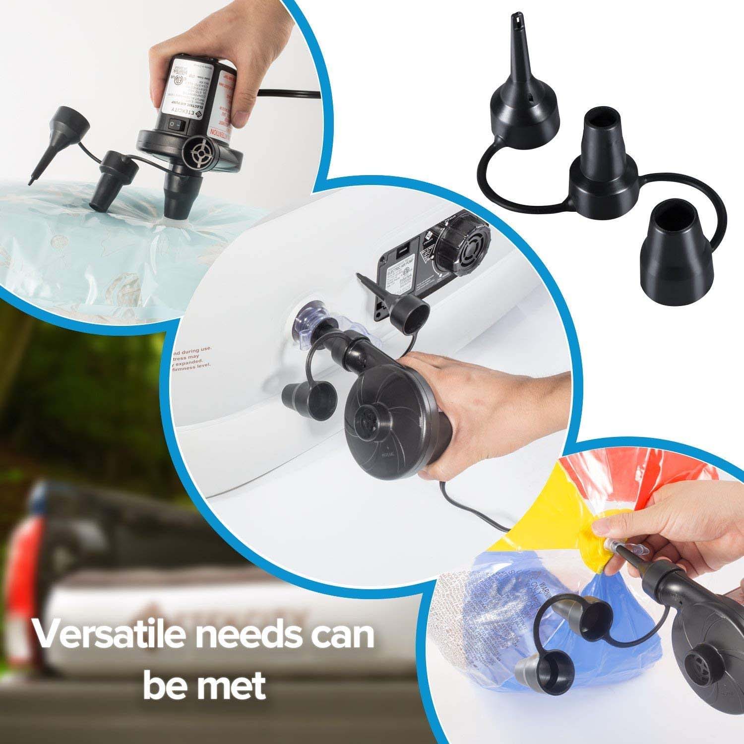 બોલ માટે 9080 ઇલેક્ટ્રિક એર પંપ, બલૂન (3 નોઝલ)