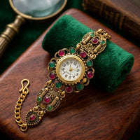 Vintage Rajwadi Stone Studded Analog Jewellery Watch with Traditional Bracelet Style