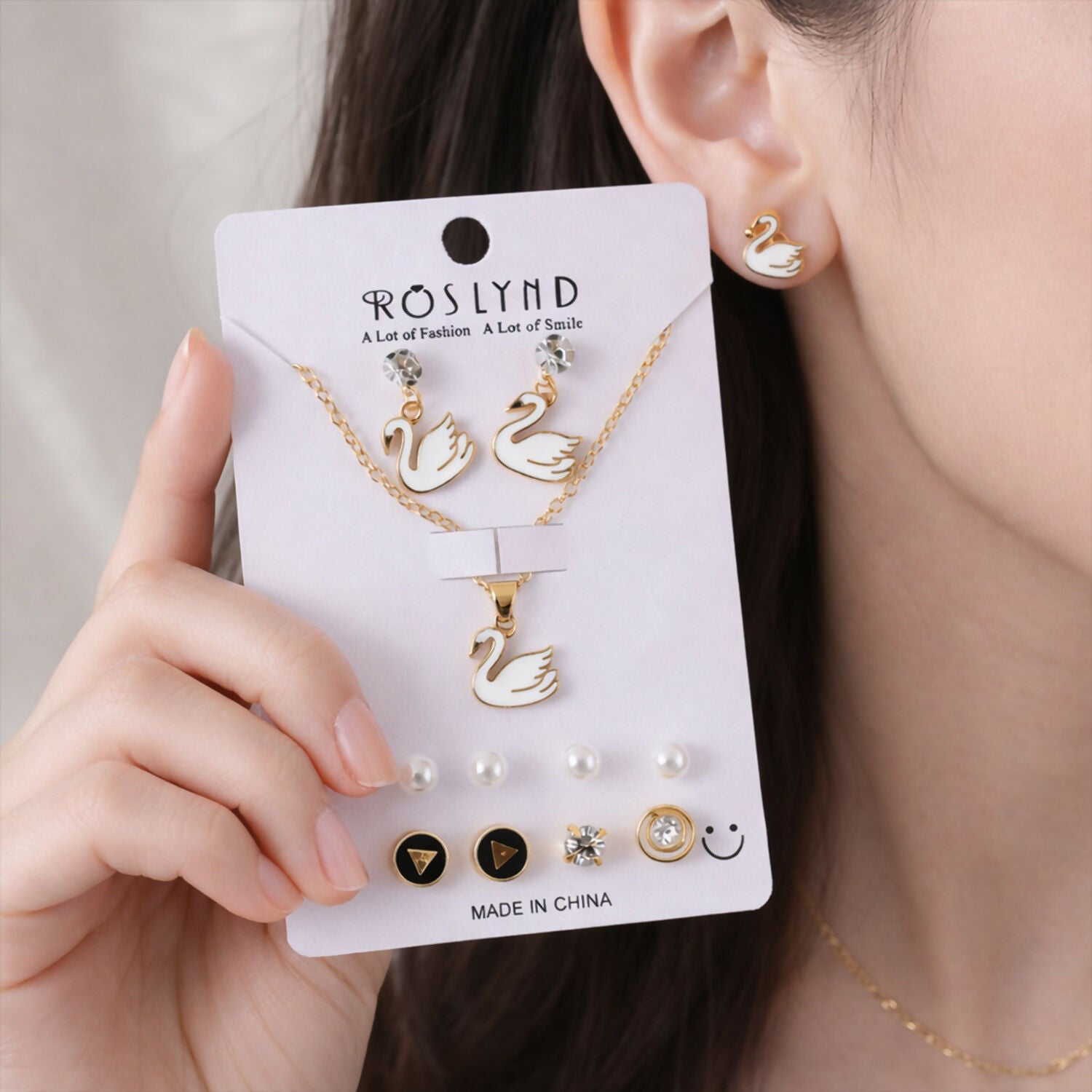 Premium Gold Plated Leaf Pearl Drop Earrings for Women & Girls (Pack Of 7)