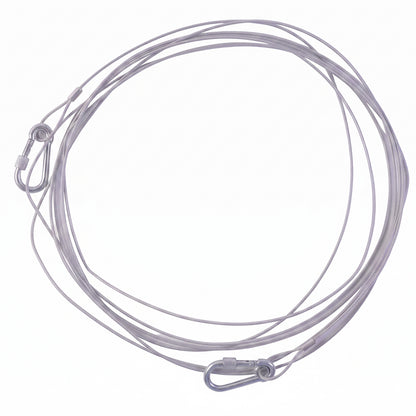 Cloth Drying Wire Rope 5 Meter Stainless Steel with Carabiner Hooks (1 Pc)