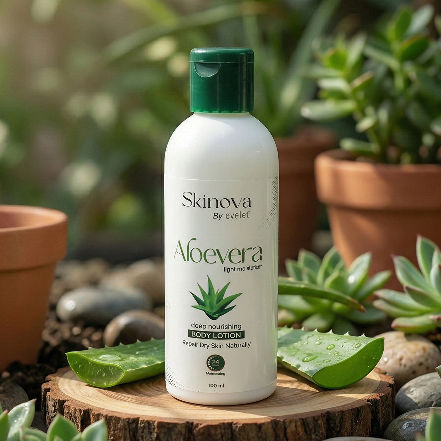 EyeletAloe Vera Deep Nourishing Body Lotion 24-Hour Moisturization (100ml)