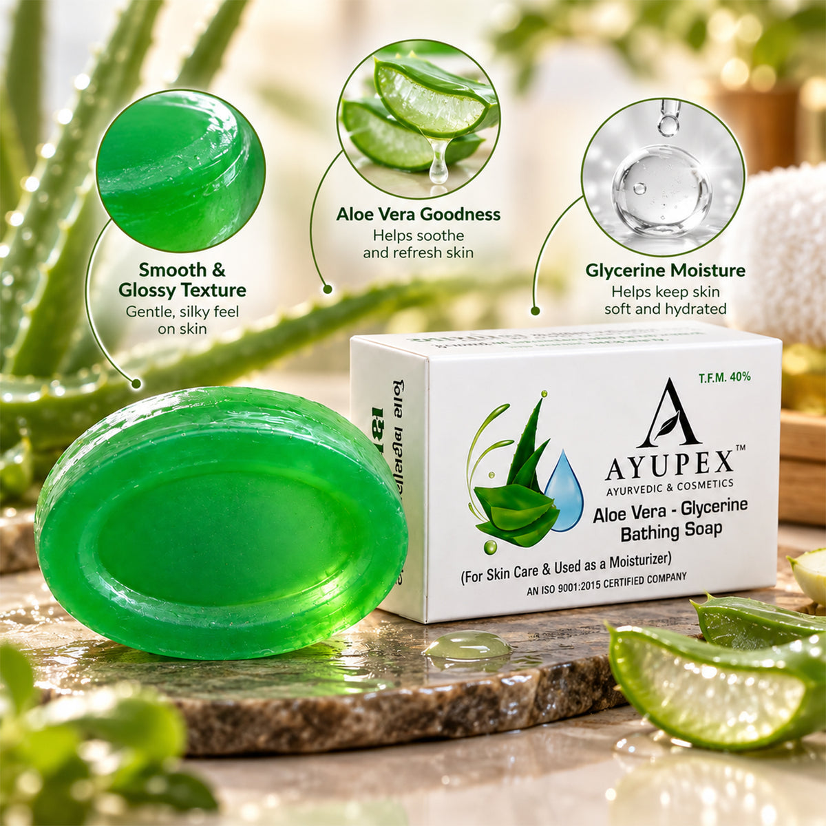 Aloe Vera & Neem Glycerin Soap – Deeply Moisturizes & Refreshes Skin