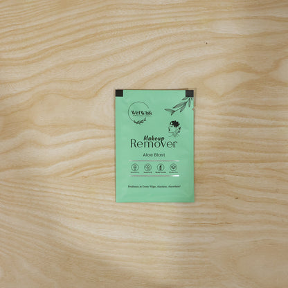 Makeup remover wipe in use