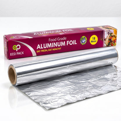 Aluminium Foil Paper Roll for Food Wrapping, Baking & Kitchen Use (18 Mtr)