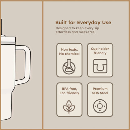 Extra Large Insulated Travel Mug, Tumbler (1200ML - 1 Pc / Mix Color)
