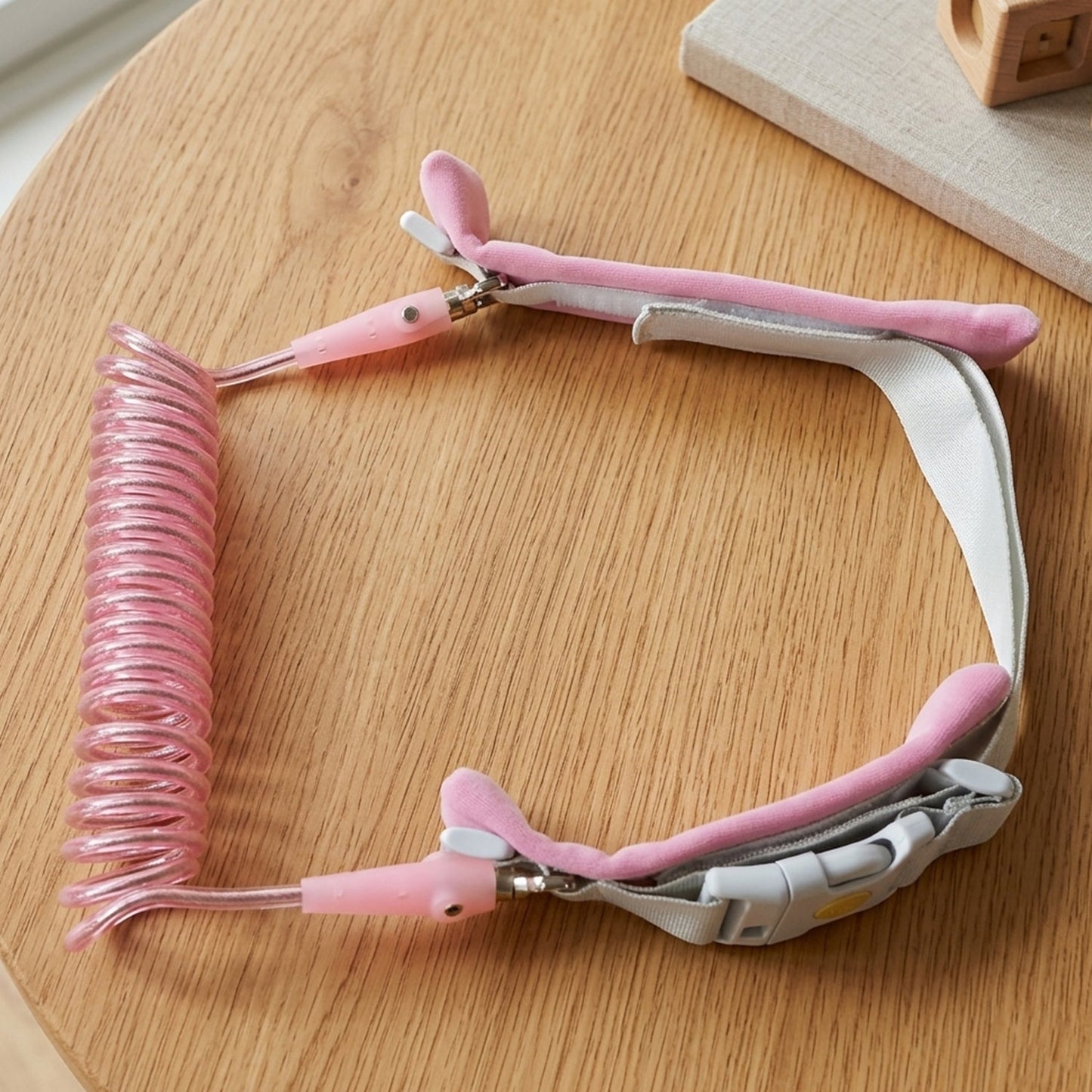 Detail of locking mechanism on kids wrist strap