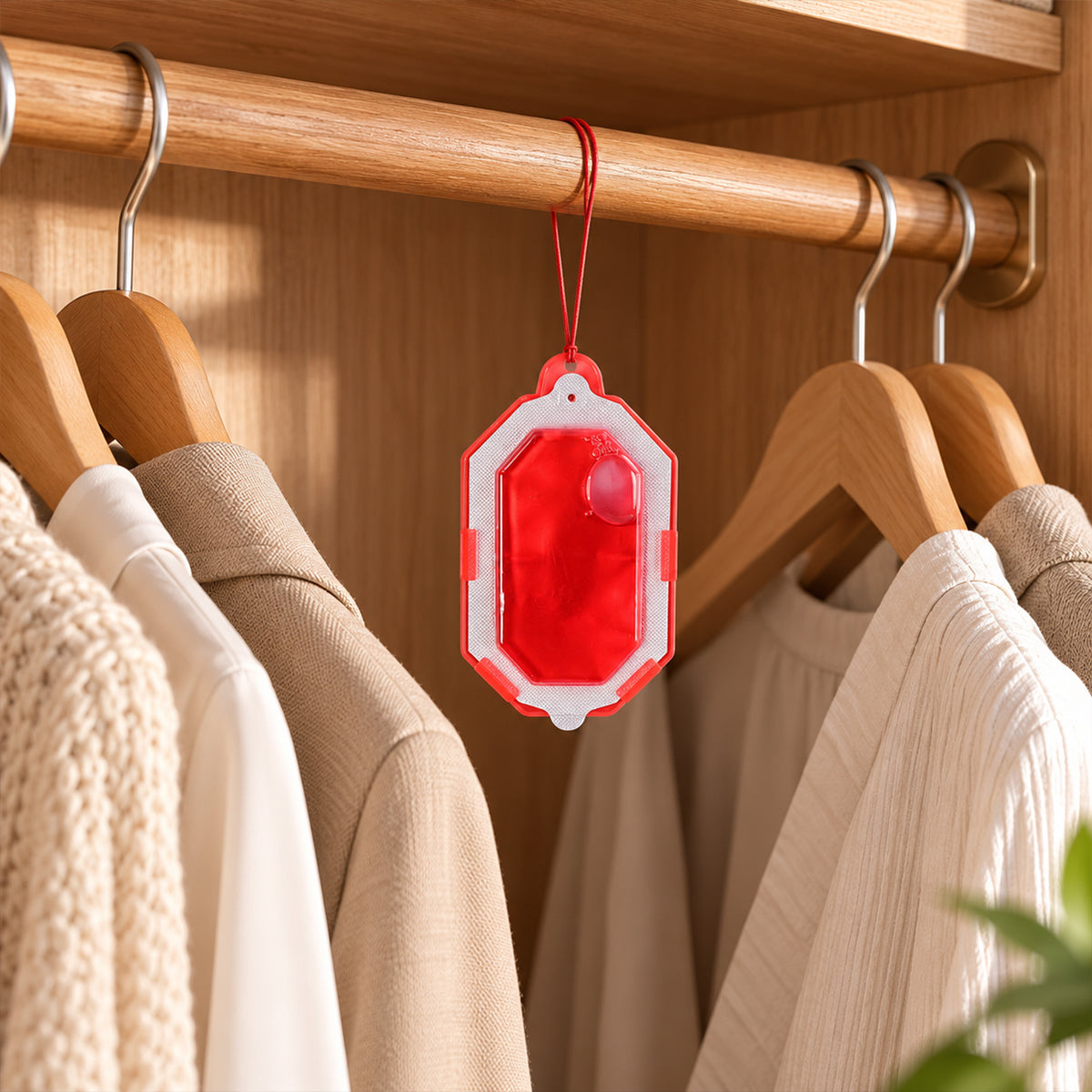 Close-up of hanging bathroom air freshener.