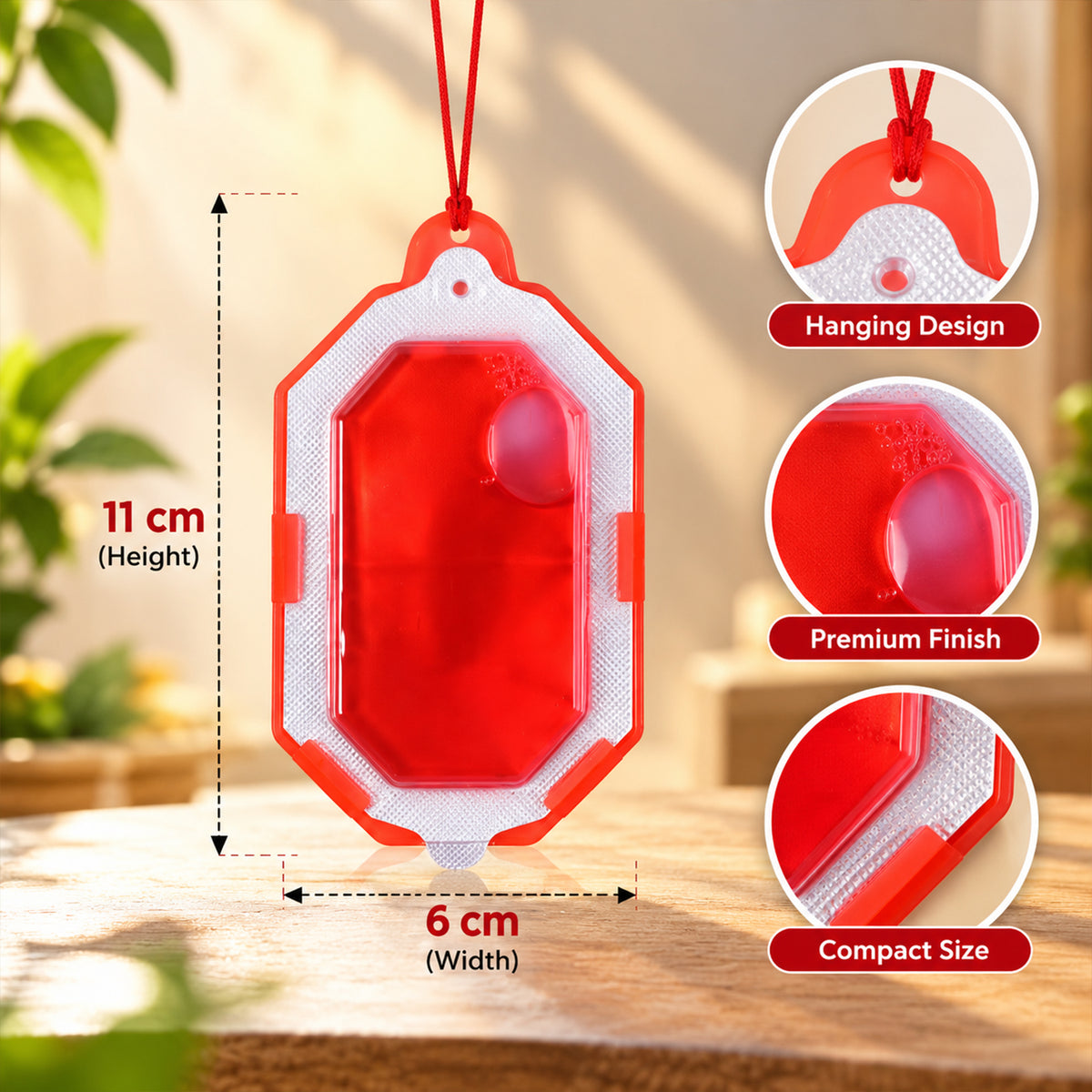 Design details of hanging bathroom air freshener.