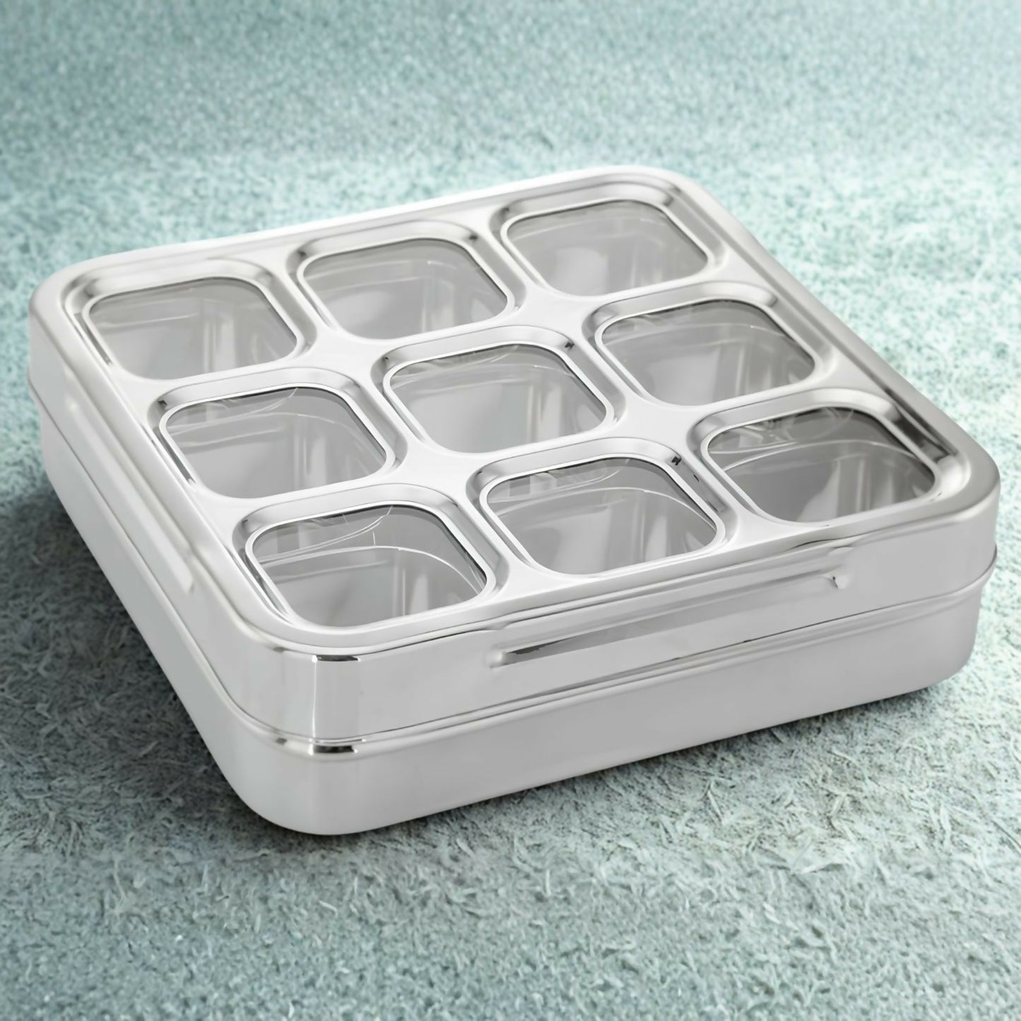 Easy-to-clean premium stainless steel spice storage box with smooth finish