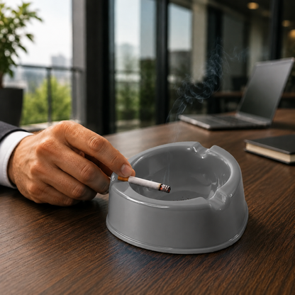 Mix Colour Plastic Ashtray with Cigarette Grooves for Table Top (1 Pc)